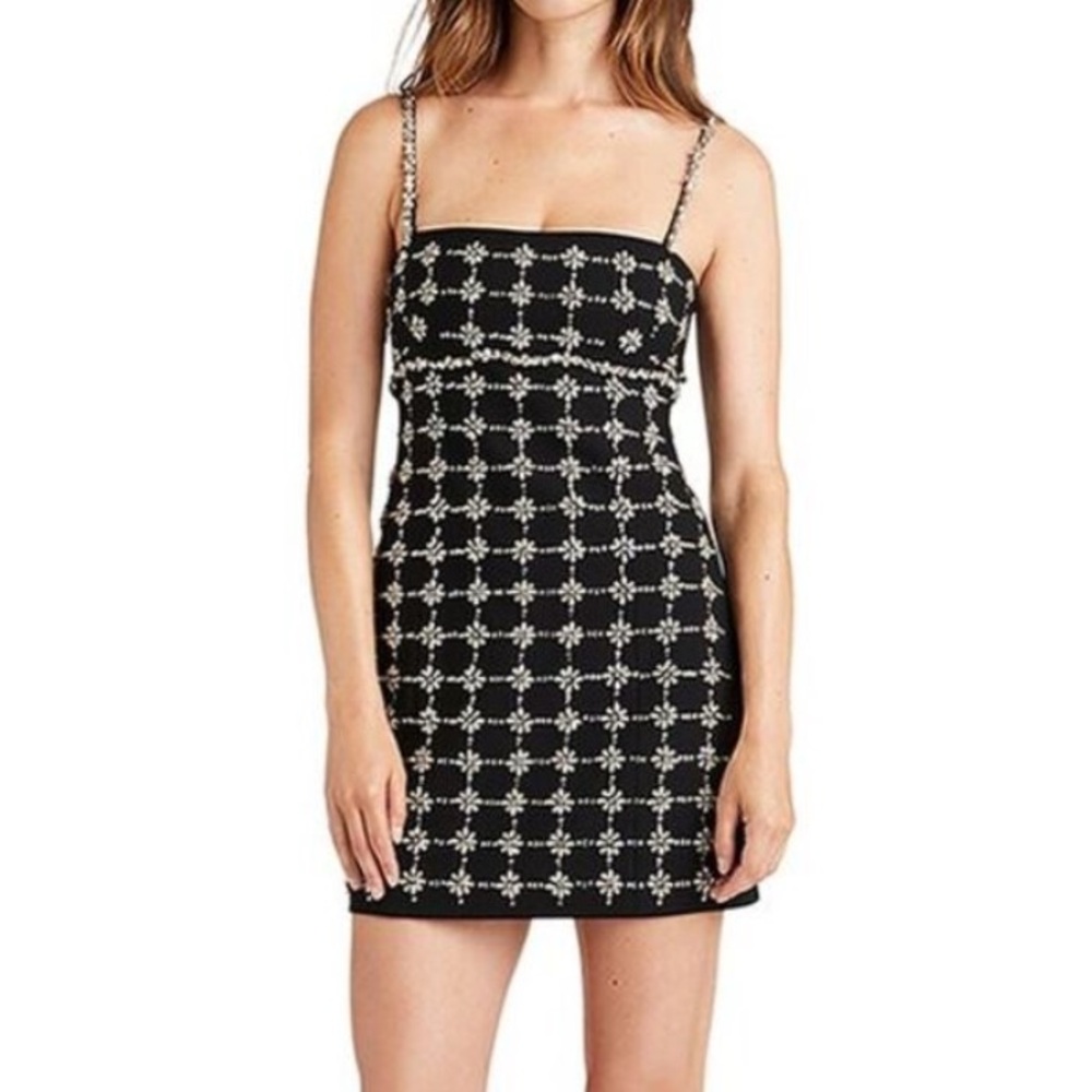Cinq à Sept Satine Black and White Mini Dress NWT